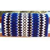 Arroyo Seco Show Blanket - 38x34 (Royal Base/Cream and Black Accents) by Mayatex