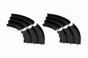 3-Lane Curve Sections (4 pieces – Black)