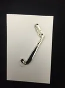 Sterling Silver Field Hockey Stick Charm with Zircon