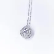 0.80CT Pear and Round Shaped Rose and Brilliant Cut Diamonds Pendant
