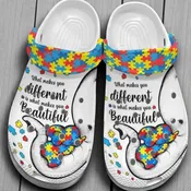 Autism Awareness Day Elephant Mom And Her Baby Different Makes You Beautiful Puzzle Piece Classic Crocs