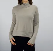 100% Cashmere Rib Hem Turtleneck