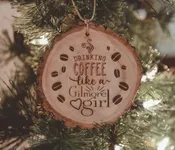Drinking Coffee Like a Gilmore Girl Engraved Wood Ornament