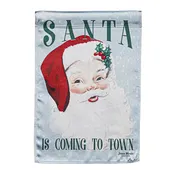 Vintage Santa Lustre Garden Flag