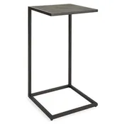 Calden Accent Table | Antique Black with Gray Shagreen Top (12 in. W x 24 in. H)