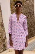 3/4 Sleeve Pintuck Dress