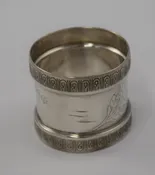 Antique Brite Cut Engraved Sterling Silver Napkin Ring #35S