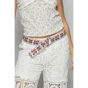 Embroidered Butterfly Pattern 'o' Ring Adjustable Cloth Belt