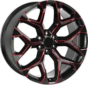 24 Snowflake Replica 24X10 6X139.7 ET24 78.1 BLACK/RED MILLED