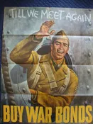 1942 Original Issue WWII US Military Till We Meet Again Buy War Bonds Military Poster