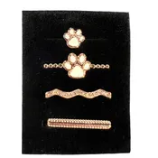 $3 4 Piece Rose Gold Paw Print Watch Band Charm Set