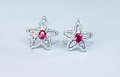 BEAUTIFUL DIAMOND AND RUBY EARRING — VIVAAN