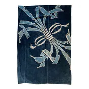 Futon cover, Indigo dyed Cotton, Tsutsugaki "Noshi" pattern