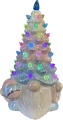 7.25" Light Up Ceramic Gnome Easter Tree