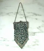 Antique Art Deco Enameled Metal Mesh Flapper Purse ETC11204