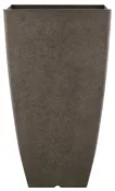 Newland Planter, 21 In H, Square, Plastic/resin, Gray Stone Aesthetic