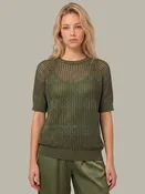 Alanna: Open Stitch Short Sleeve Sweater