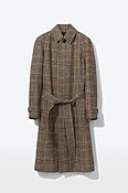 Belted Raglan Coat – Nut Brown Pure New Wool Check