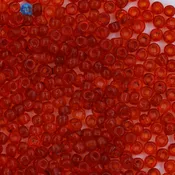 10SV236-4Q10R: Antique Venetian 10/0 Seed Bead Transparent Red Orange #4 Square Hole - 10 Grams