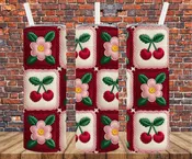 Crochet Cherries - Tumbler Wrap Transfer