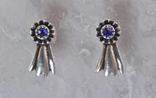 Blue Ribbon with Czech Sapphire Blue Stone in a retro silver finish