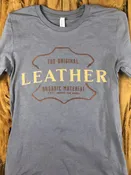 DG LeatherCraft “Leather” Graphic T-Shirt -Storm