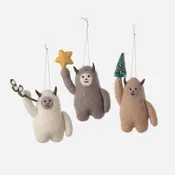 Abominable Snowman Ornament - 3 Assorted