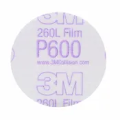 3M 00911 Hookit Finishing Film Sanding Disc, 3 in, P600, Hook-and-Loop, PK50