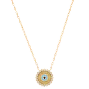 Azura Gold & Diamond Turquoise Eye Crown Necklace