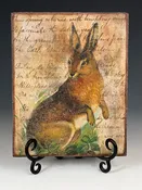 Vintage Standing Rabbit Poster Board — Suzanne Crane Fine Stoneware