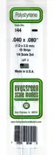 Evergreen 144 Styrene Strip Plastic .040" Thick x .080" 14" Long pkg (10)