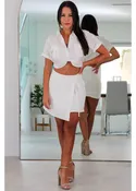 1049 Wrap Linen Mini Skirt