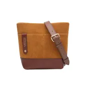 Betsy Bucket Bag | Mustard Suede + Brown Leather