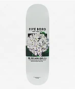 5Boro White Flower 8.5" Skateboard Deck