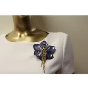 ALEXIS BITTAR- LARGE LUCITE BROOCH PIN - 80'S- 90'S