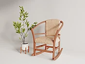 Amish Rocking Chair With Vegan Leather Cushion