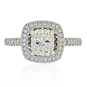 1.01 carat Cushion Cut Diamond I/VS2 GIA Halo Engagement Ring