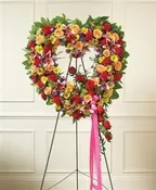 ALWAYS REMEMBER FLORAL HEART TRIBUTE - BRIGHT