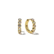 18K Gold Diamond Huggies