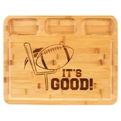 3 Well Kitchen Prep Cutting Board with Football Engraving
