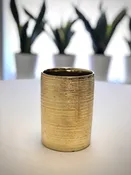 Brushed Gold Pottery Cylinder — Studio B Floral