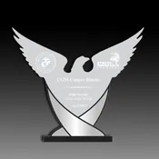 10"H x 11"W  Acrylic Eagle Swoosh with mirror accents