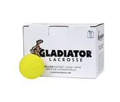 Gladiator Lacrosse® Box Of 12 Official Lacrosse Game Balls – Yellow – Meets NOCSAE Standards, SEI Certified