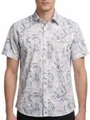 Abstract Print Seersucker Short Sleeve Shirt