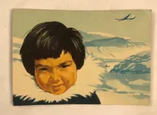 1950s Advertising LOGO Postcard SAS Scandinavian Airlines POLAR Route Nice