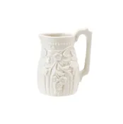 2 oz. White Embossed Stoneware Vintage Reproduction Creamer