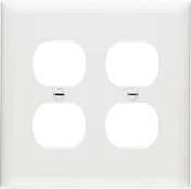 2 Duplex Wall Plate 2 Gang White