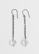 Circle Quartz Drop Earrings