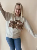 Badlands Bison Sand Thrifted Graphic Sweatshirt