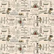 Clothworks Living the Dream Flannel – Y4536-11 Light Khaki Words